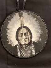 Load image into Gallery viewer, Sitting Bull hand painted and beaded lanyard necklace.
