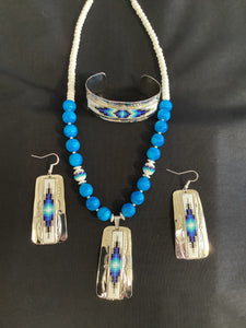 Nickel Silver Jewelry Set blue
